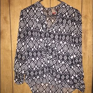 Black and white blouse